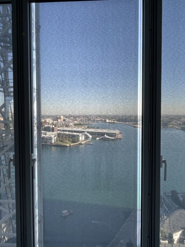 Reflective fabric, g-value, One Sydney Harbour, innovative, bespoke shading solution, Sydney. Australia